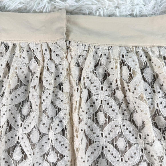 Garnet Hill Cream Lace Overlay Flowy Skirt Women's 10 Whimsical Romantic Fairy - Picture 4 of 12